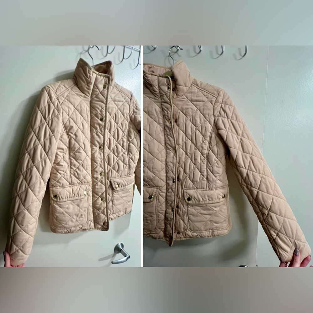 J. Crew | Women’s Beige Quilted Puffer Coat - Picture 2 of 14